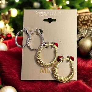 MIXIT Hypoallergenic Sensitive Hoop Earring Set